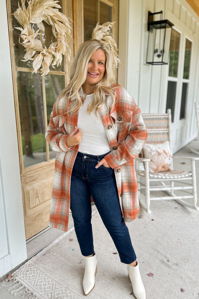 Martha Long Plaid Shacket - Be You Boutique
