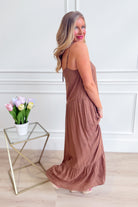 WISHLIST Wilma Flowy Maxi Dress in lightweight fabric with a relaxed fit and elegant design, perfect for dressy occasions.