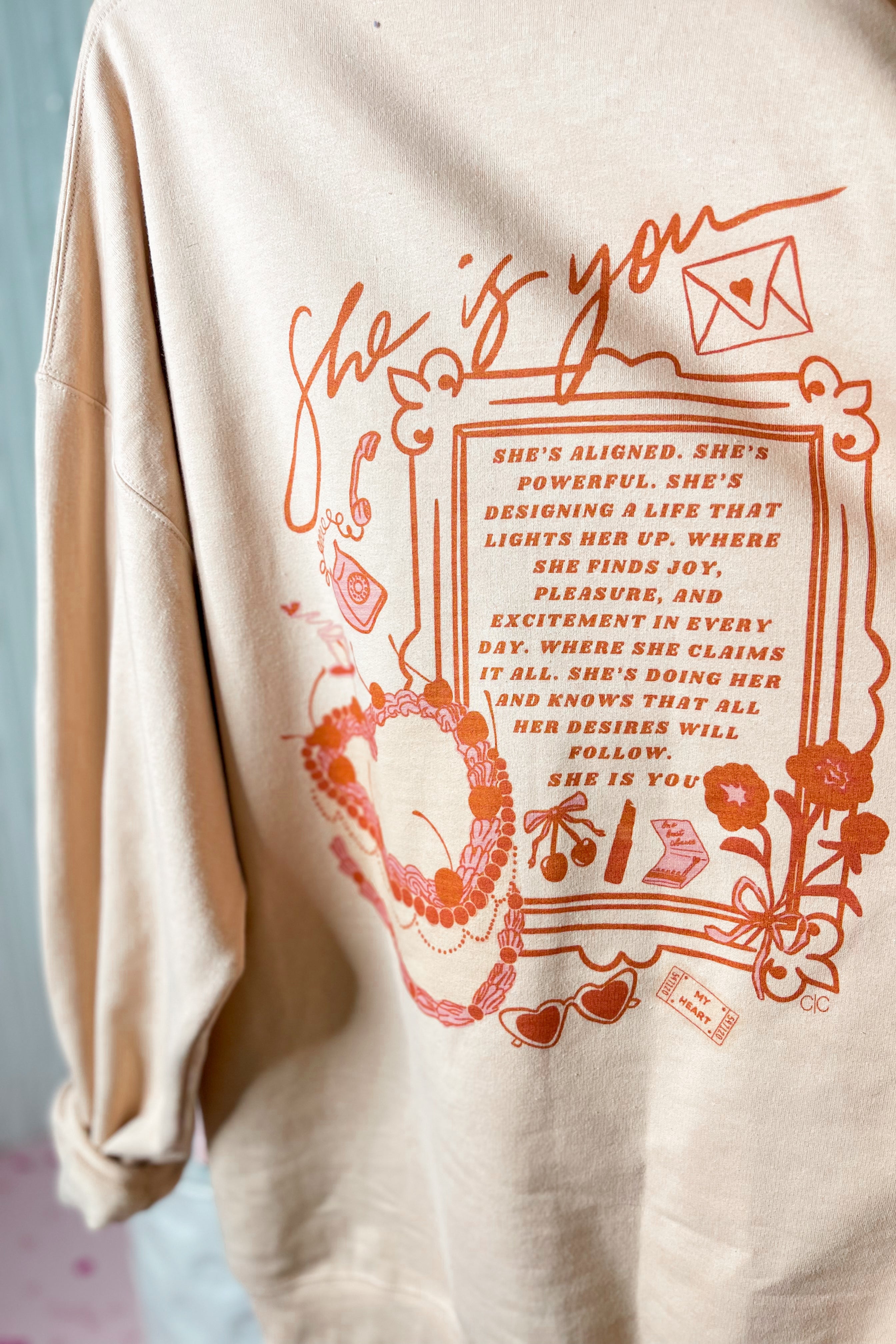 She Is You Valentine Long Sleeve Graphic Sweatshirt  *FINAL SALE* - Be You Boutique