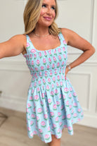 TCEC frilly floral printed summer dress featuring a lightweight fabric and ruffled details, perfect for casual warm-weather wear.