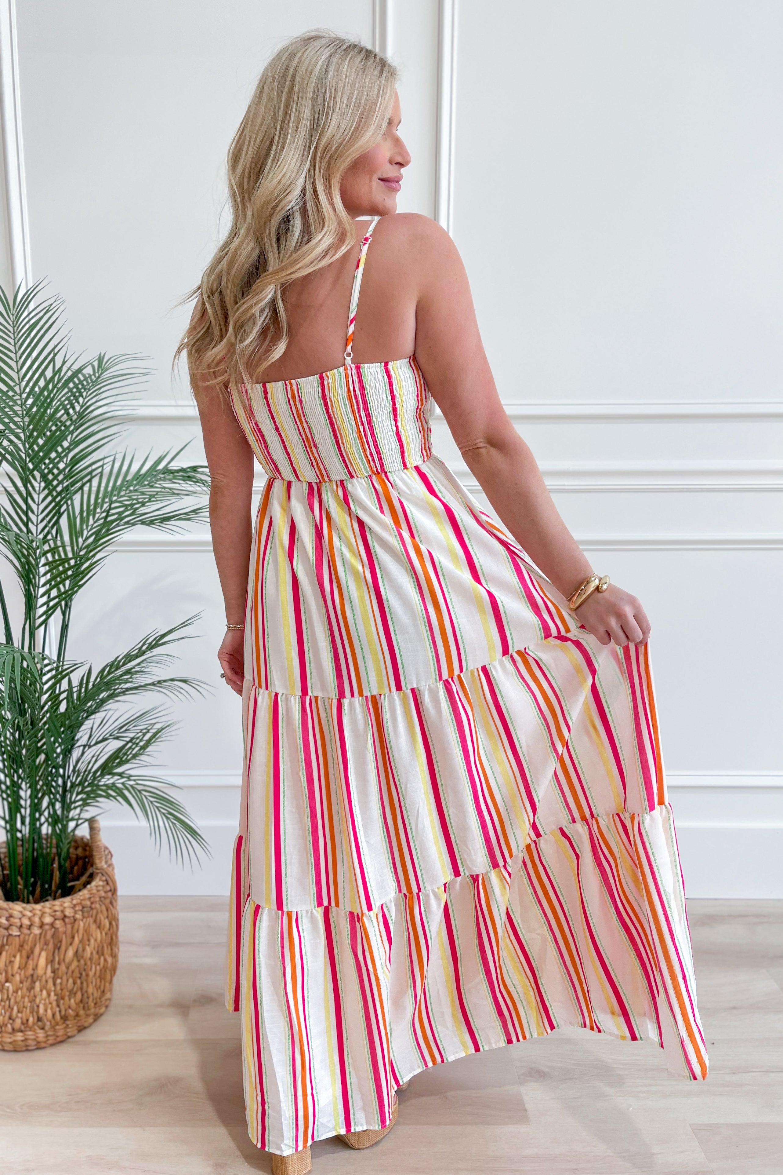 Lexy Striped Front Tie Maxi Dress - Be You Boutique