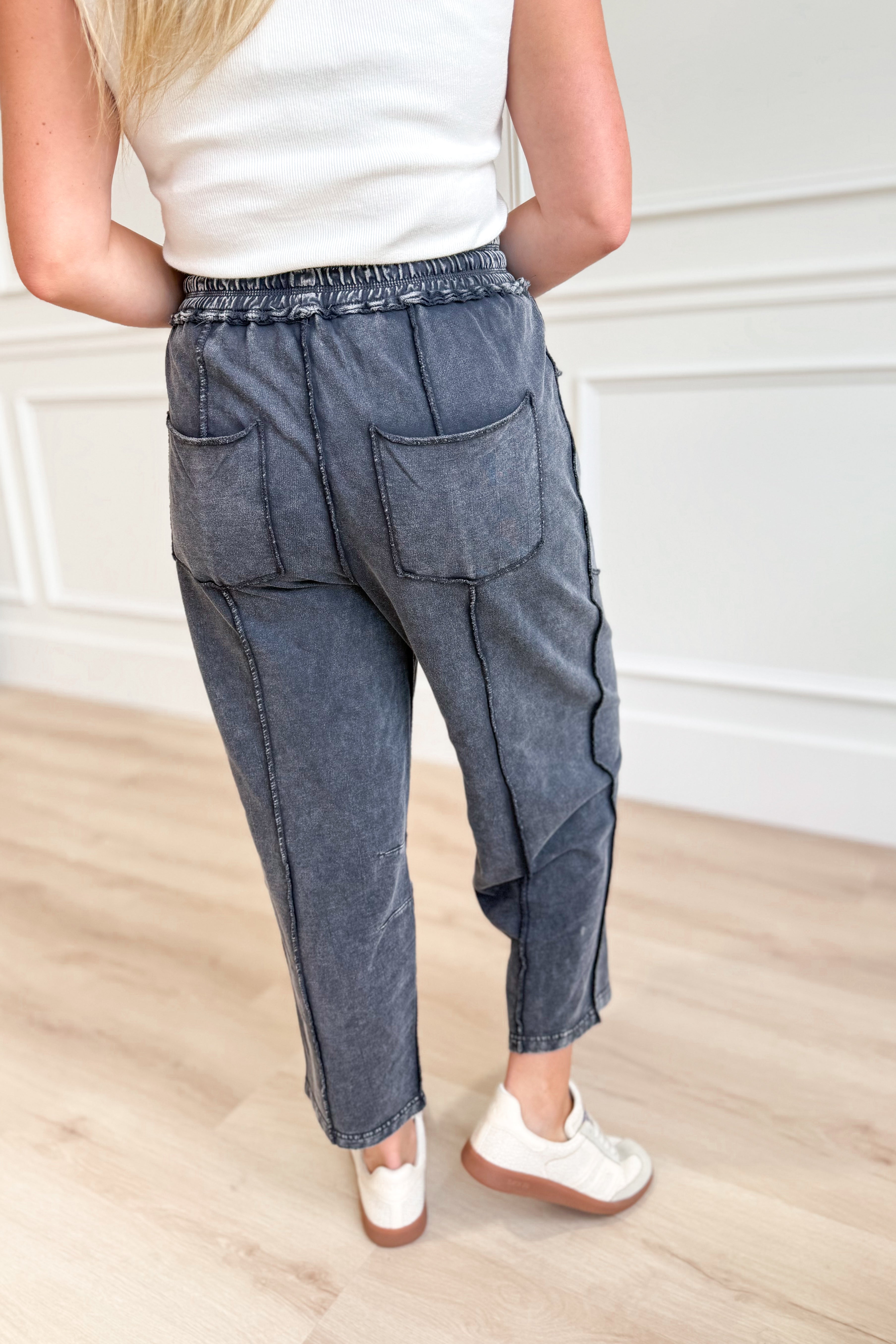 Vinny Mineral Washed Terry Knit Pant - Be You Boutique