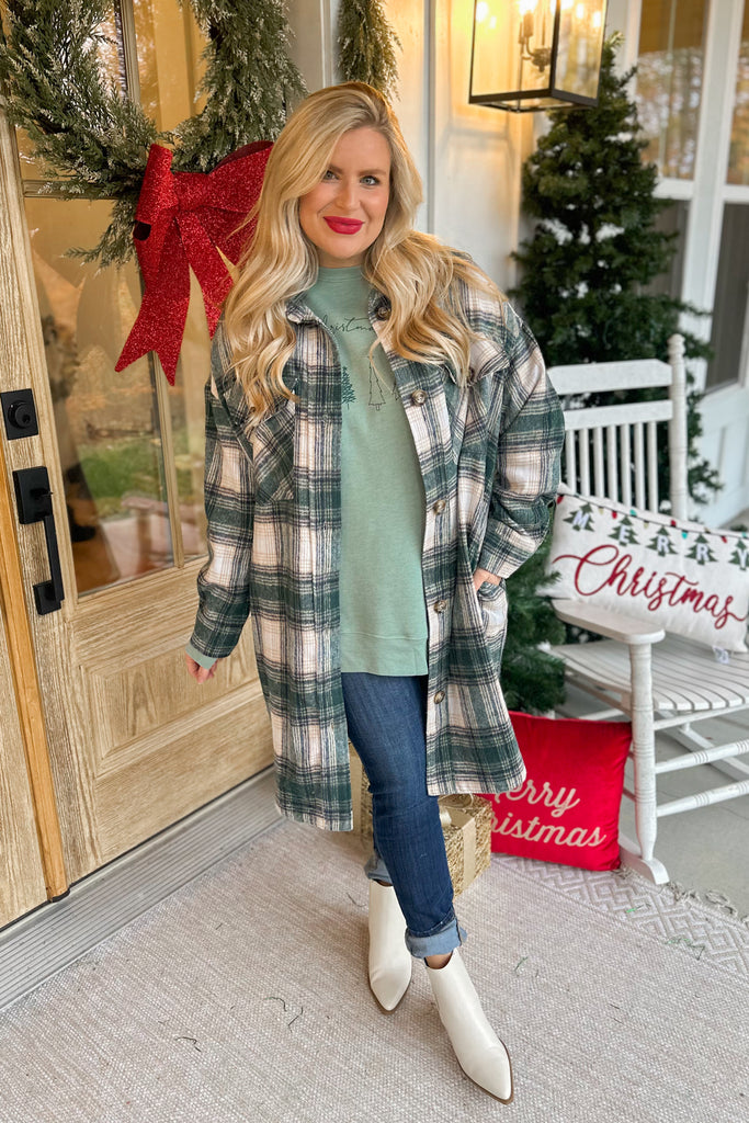 Martha Long Plaid Shacket - Be You Boutique