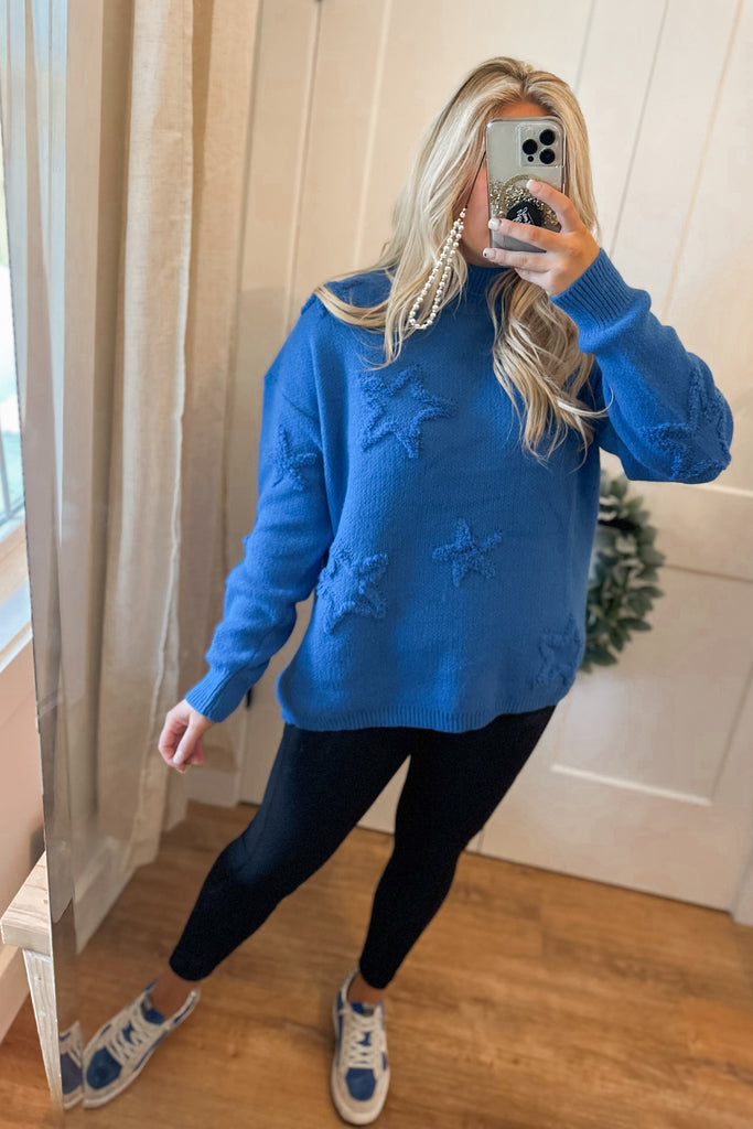 Damian High Neck Sweater with Star Detail - Be You Boutique