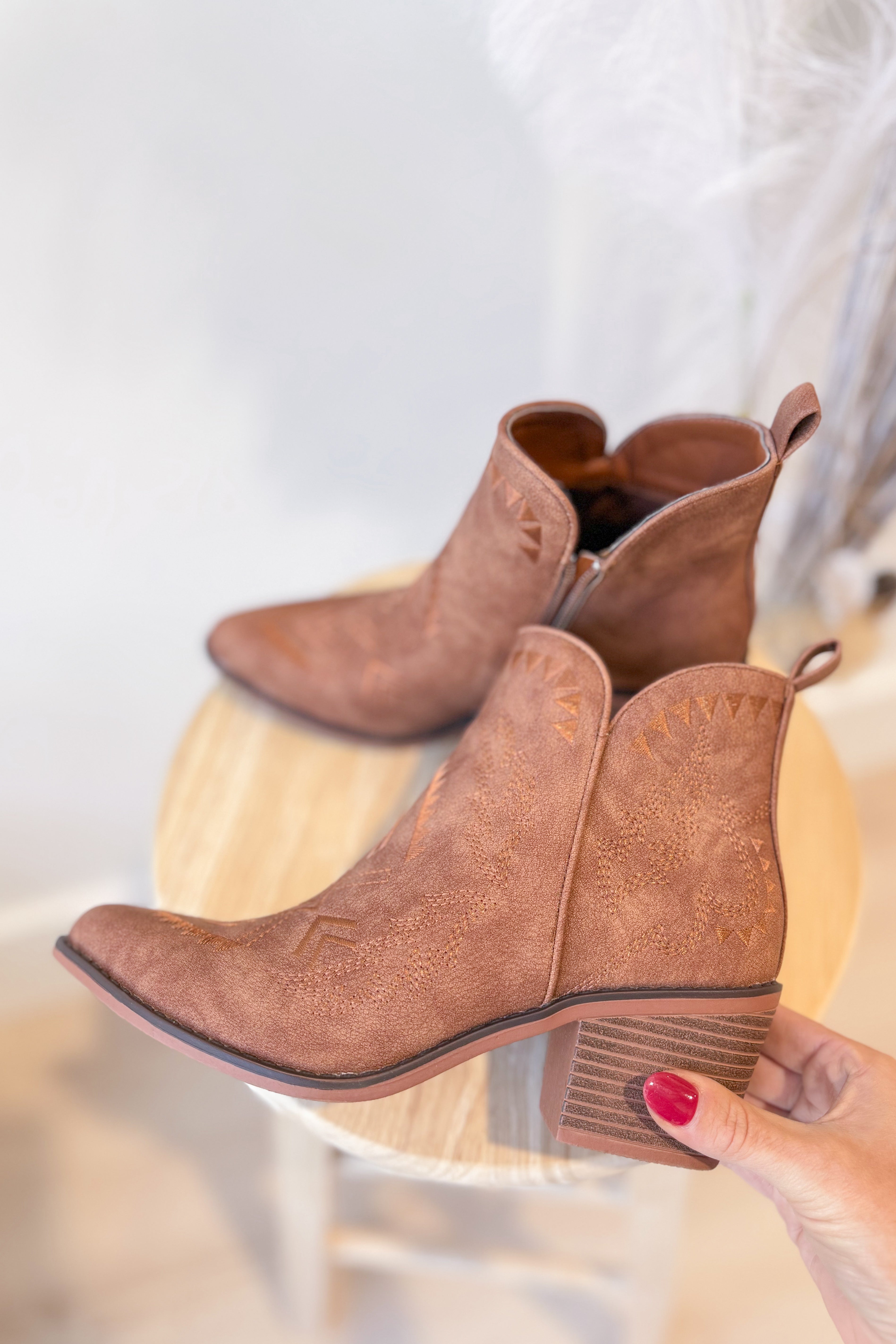 Whitney Embroidered Ankle Bootie - Be You Boutique