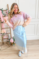 Sophie Multi Striped Round Neck Sweater - Be You Boutique