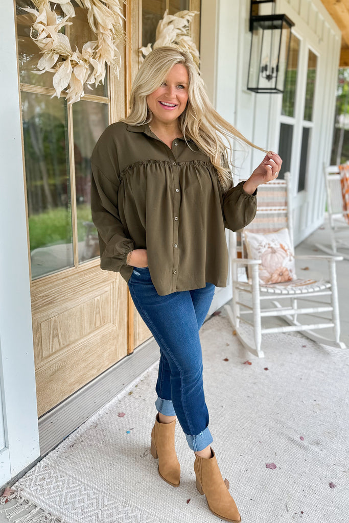 Lincoln Casual Oversized Button Down Long Sleeve Top - Be You Boutique