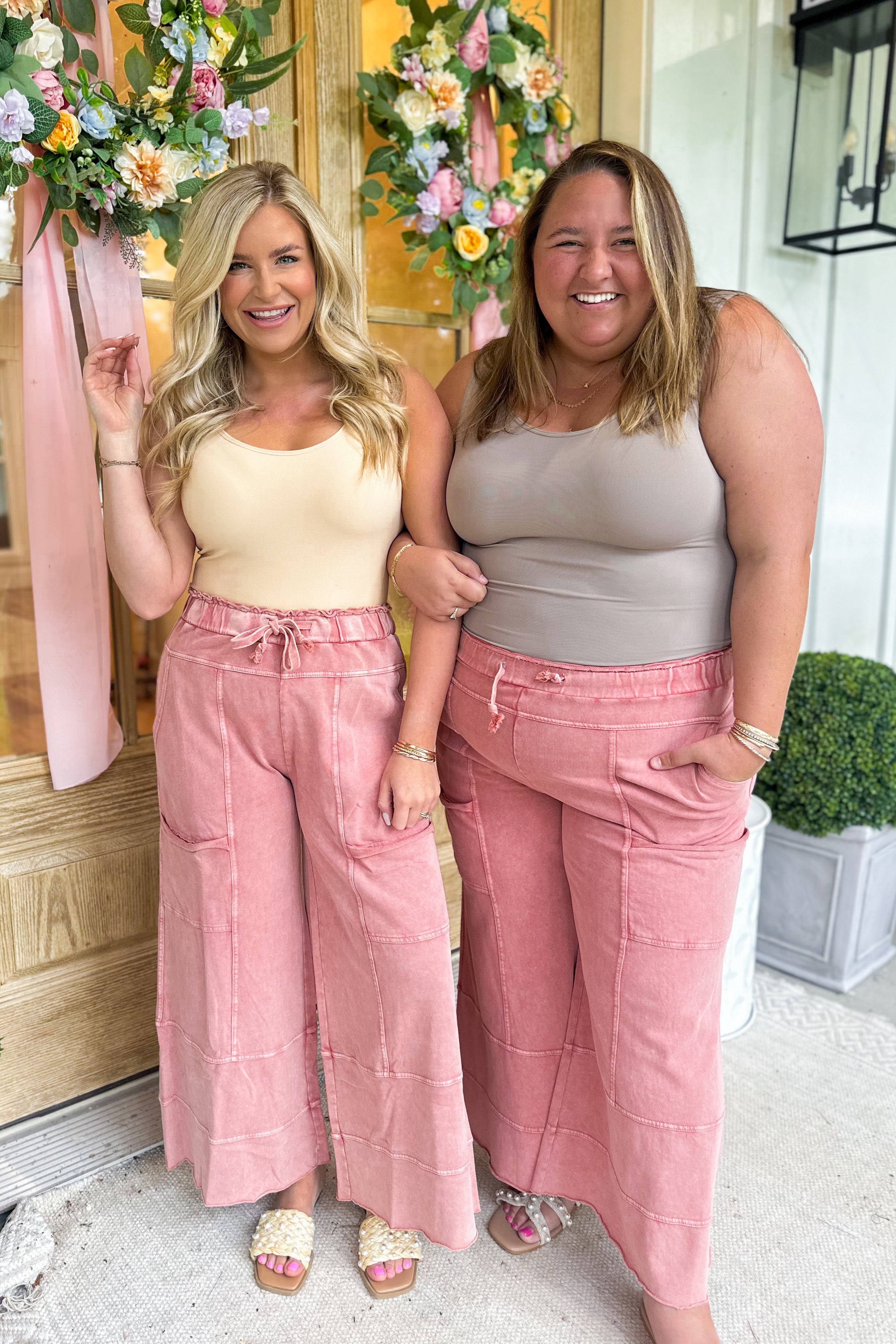 Bradley Mineral Washed Terry Knit Wide Leg Pants - Be You Boutique