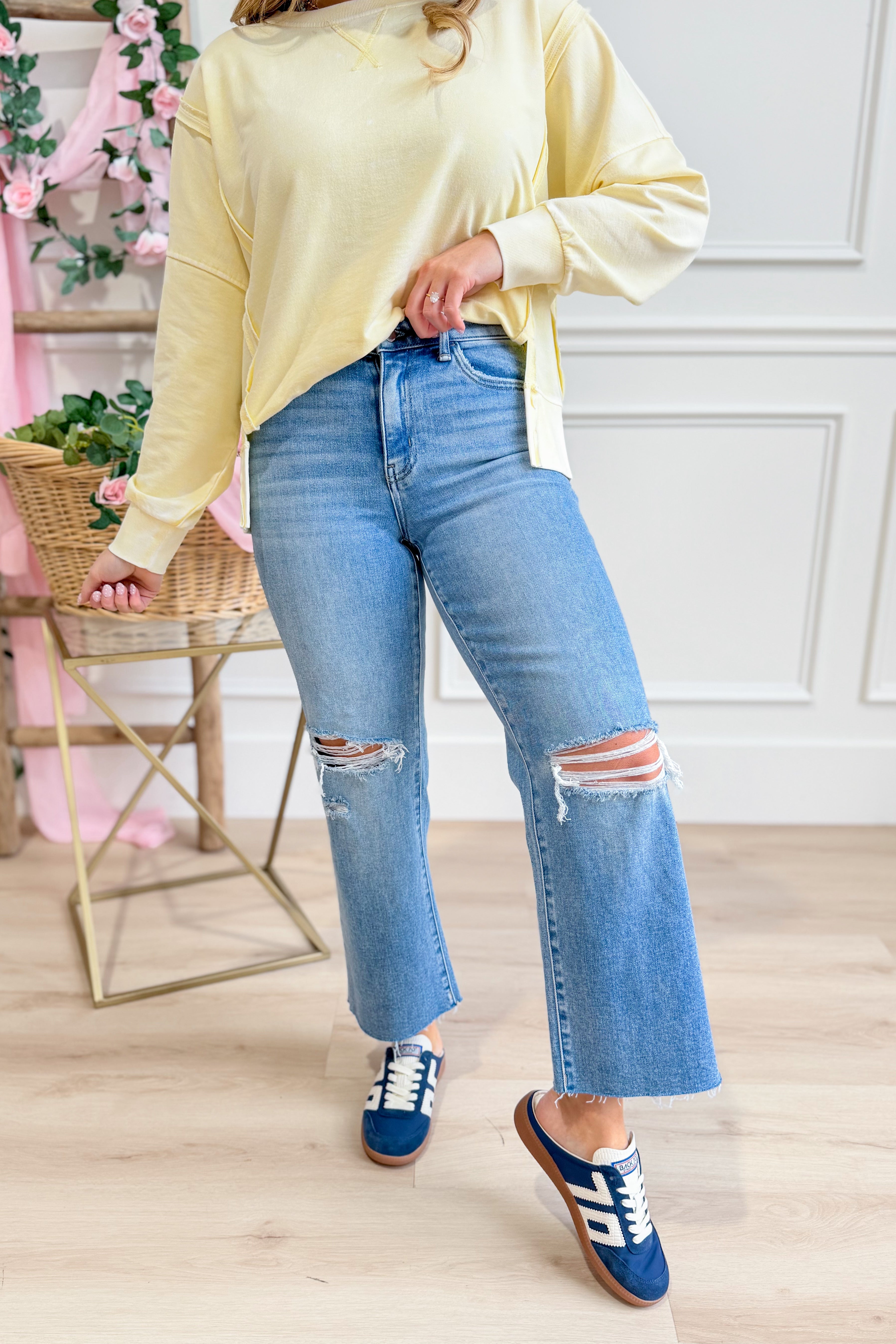 Vervet Ryan High Rise Slim Wide Jeans - Be You Boutique