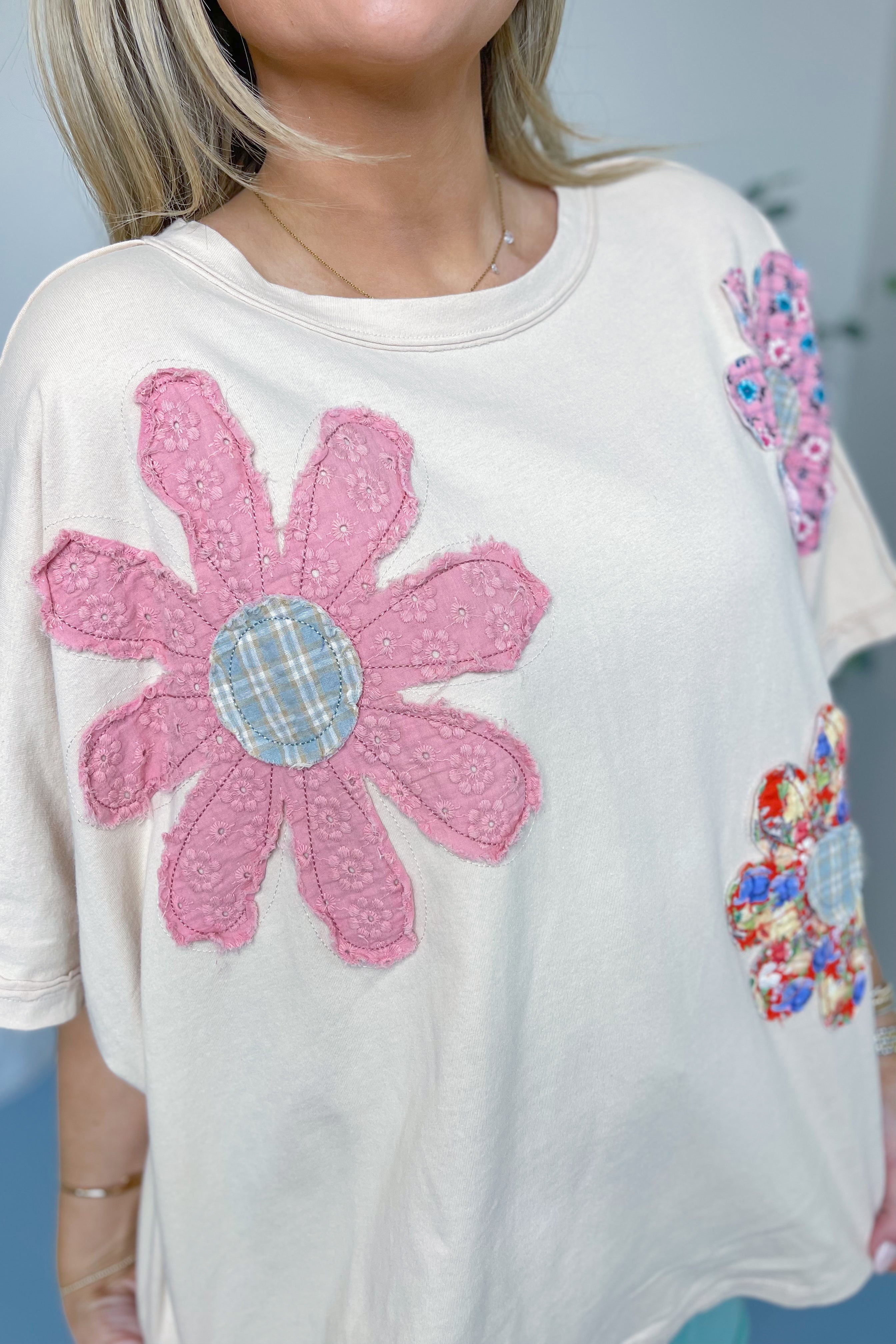 Billie Flower Patch Mineral Washed Top - Be You Boutique
