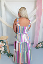 Shelly Striped Smocked Midi Dress - Be You Boutique