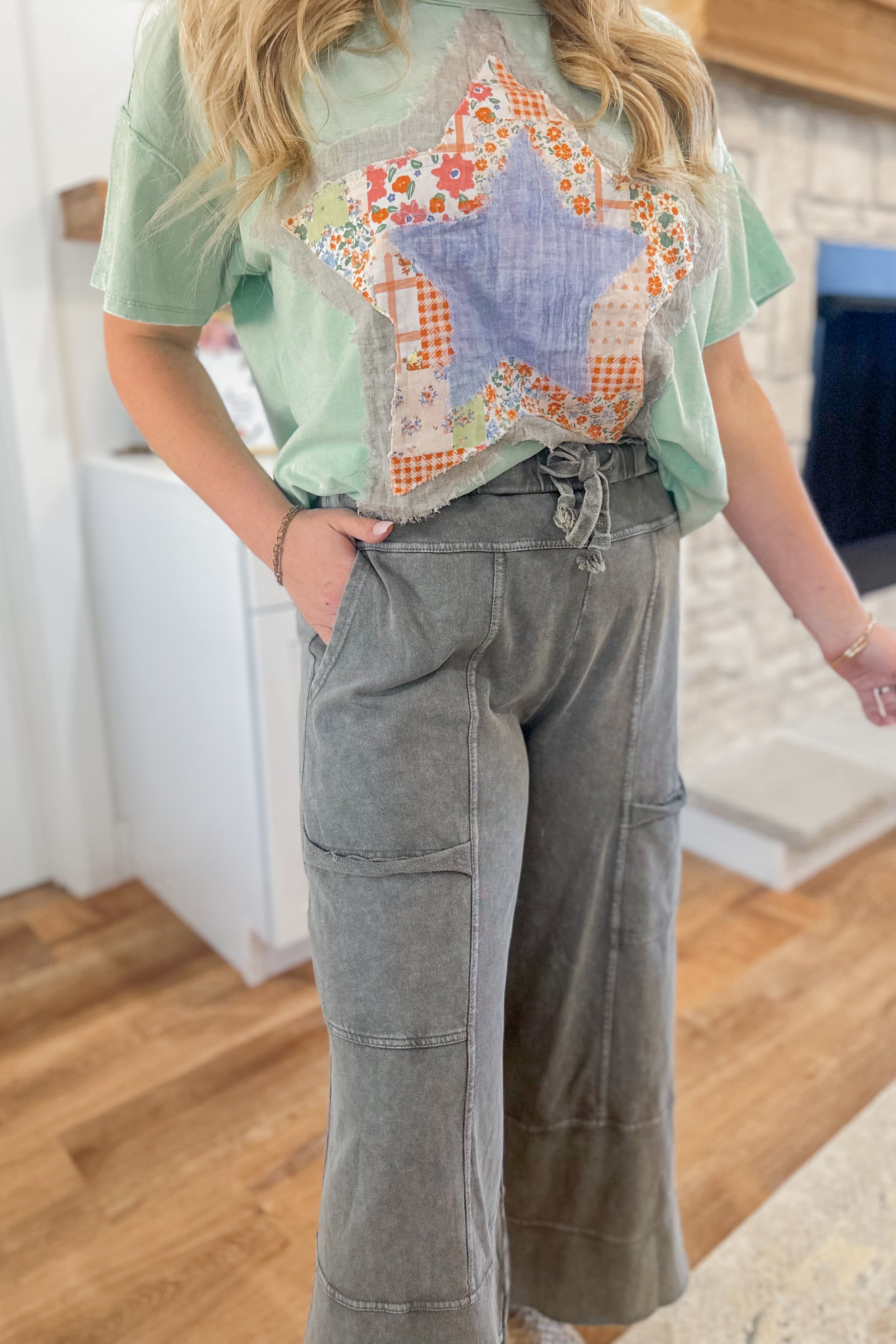 Bradley Mineral Washed Terry Knit Wide Leg Pants - Be You Boutique