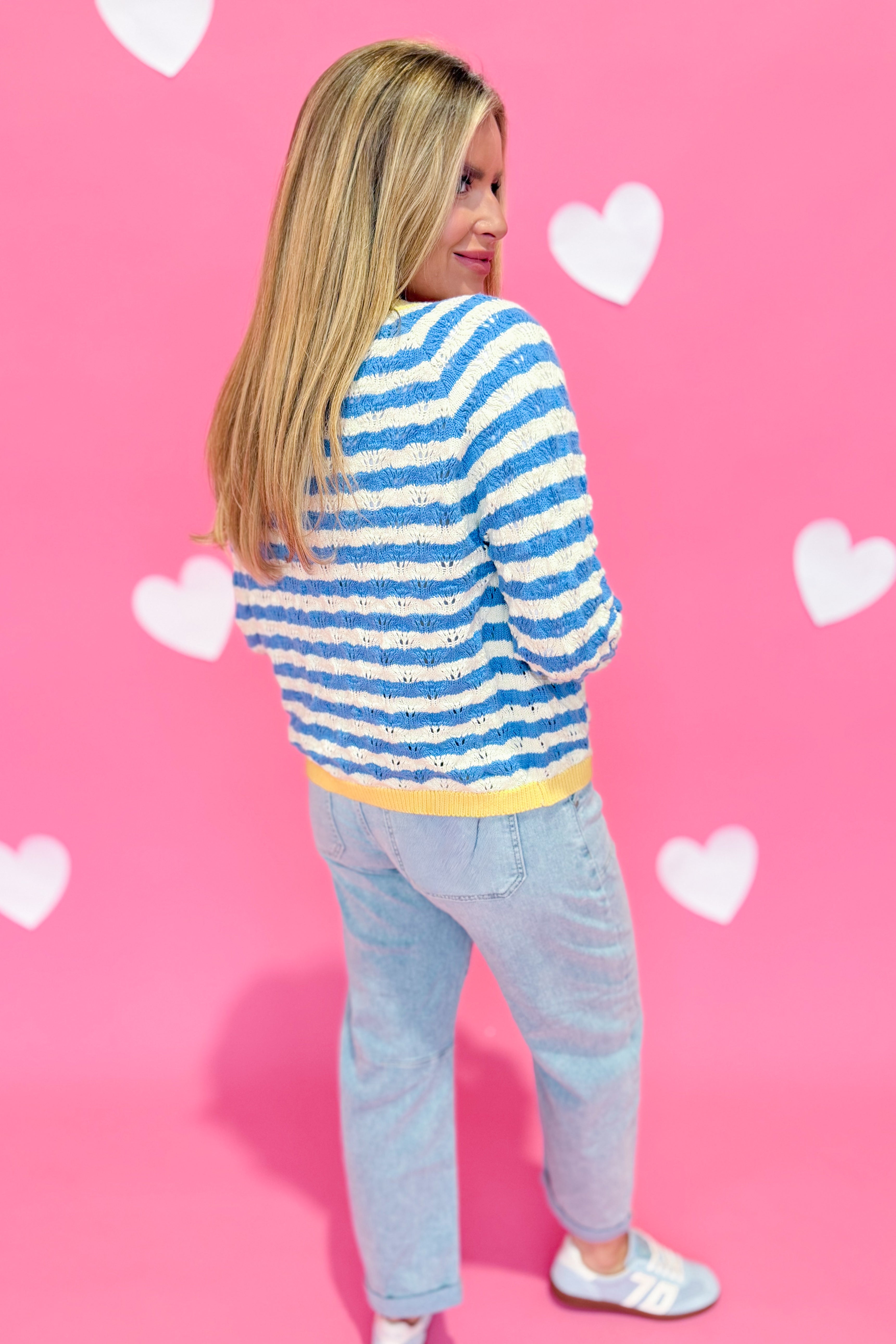 Sadie Striped Button Down Cardigan - Be You Boutique