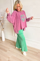Binny Mineral Washed Peace Sign Pullover - Be You Boutique