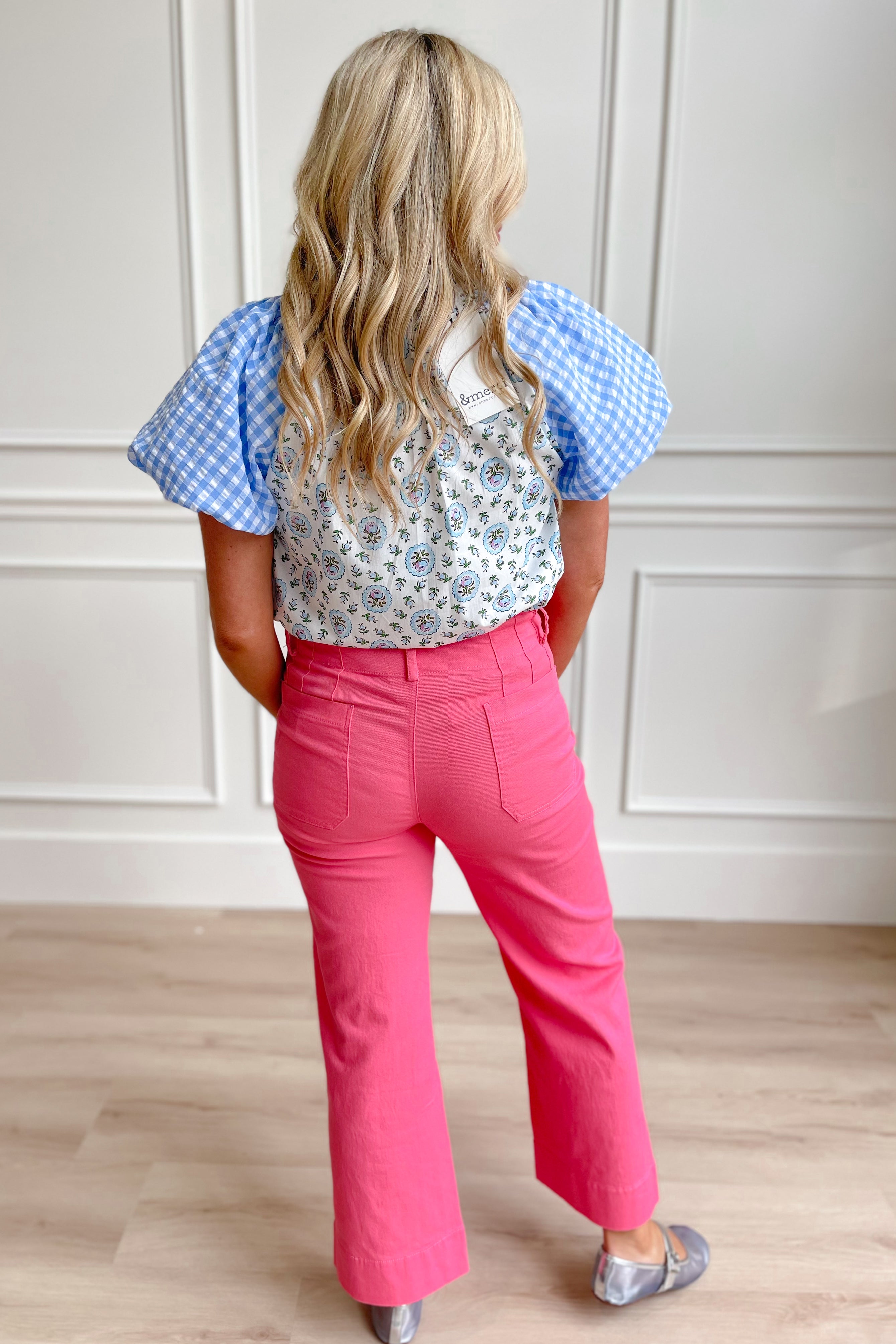 Kimberly Iris Floral Puff Sleeve Top - Be You Boutique