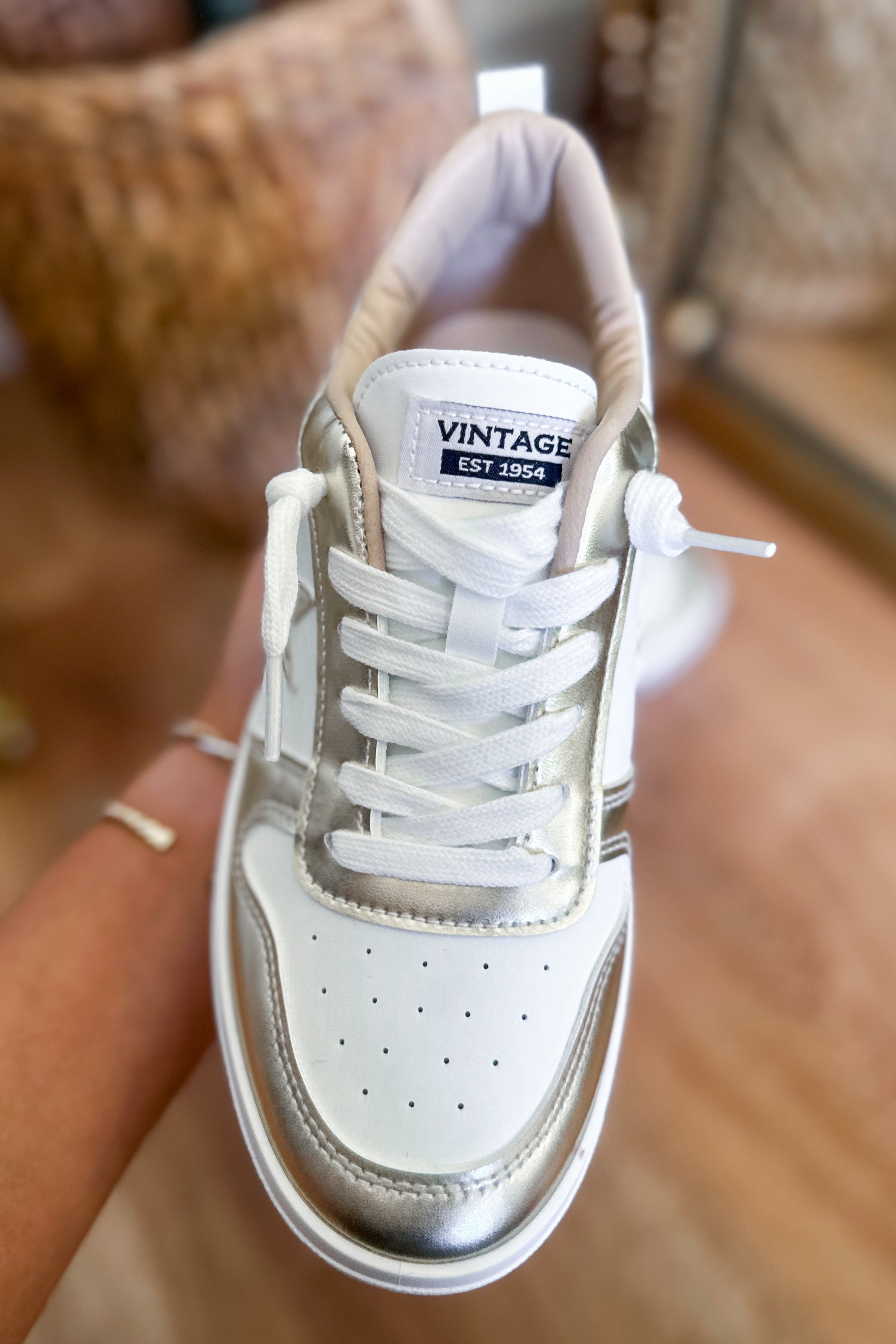 Vintage Havana Aura 3 Washed Gold Wedged Mid Top Sneaker - Be You Boutique