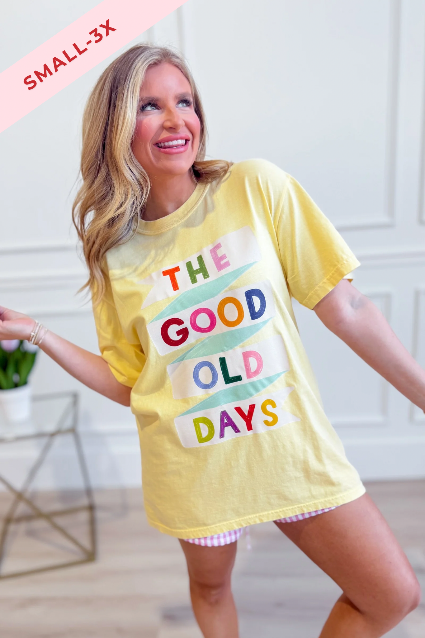 ETTA & EAST Good Old Days Graphic T-Shirt featuring vintage-style design and bold graphic print on soft cotton fabric.
