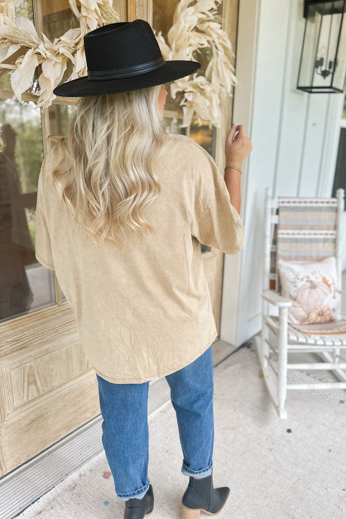 Rock and Roll Acid Washed Cotton Shirts with Rhinestones - Be You Boutique
