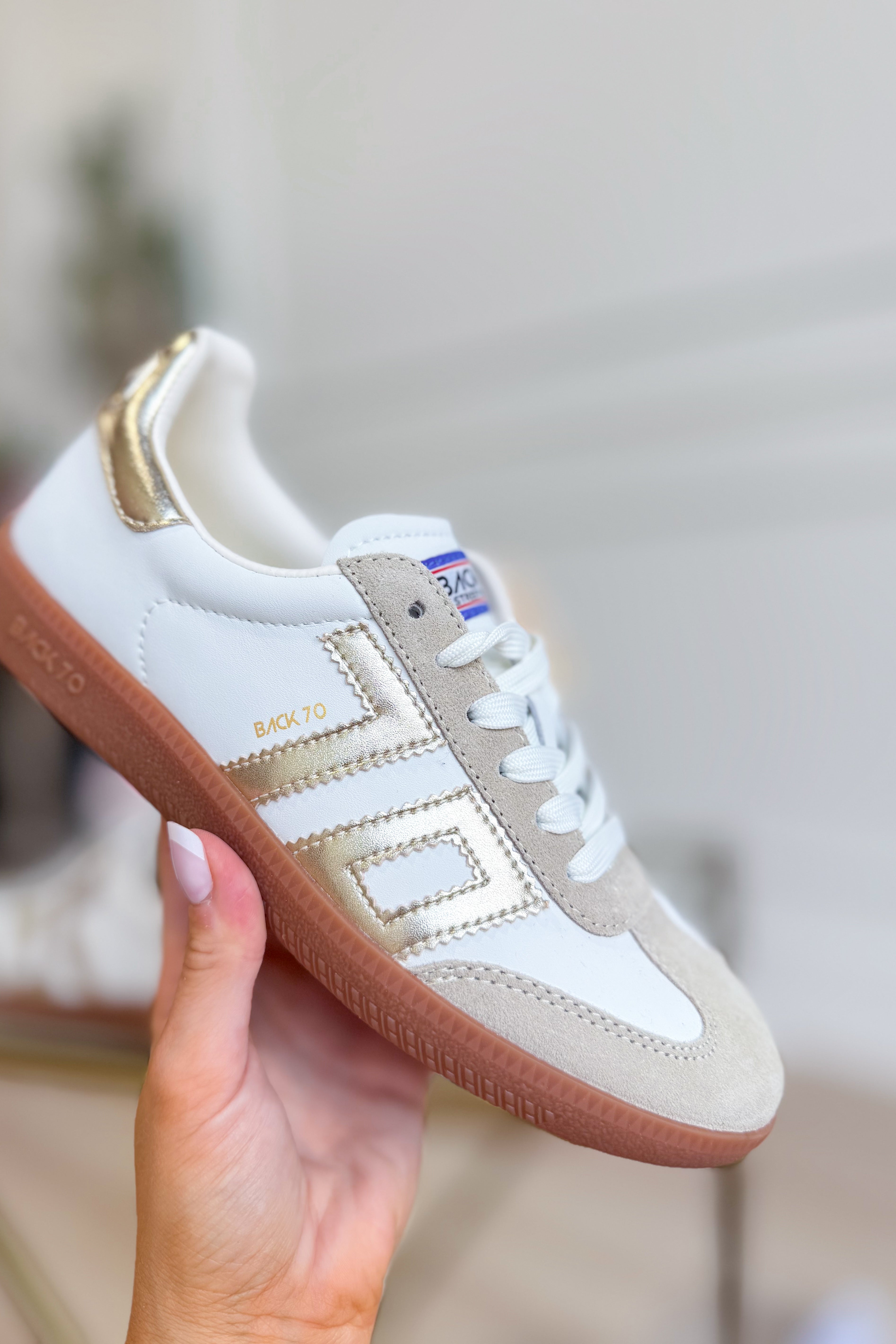 BACK 70 Cloud Sneaker in beige gold with 205 sneakers design, featuring a sleek, modern look and textured details on the upper.