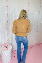 Darrin Mock Neck Puff Shoulder Sweater - Be You Boutique