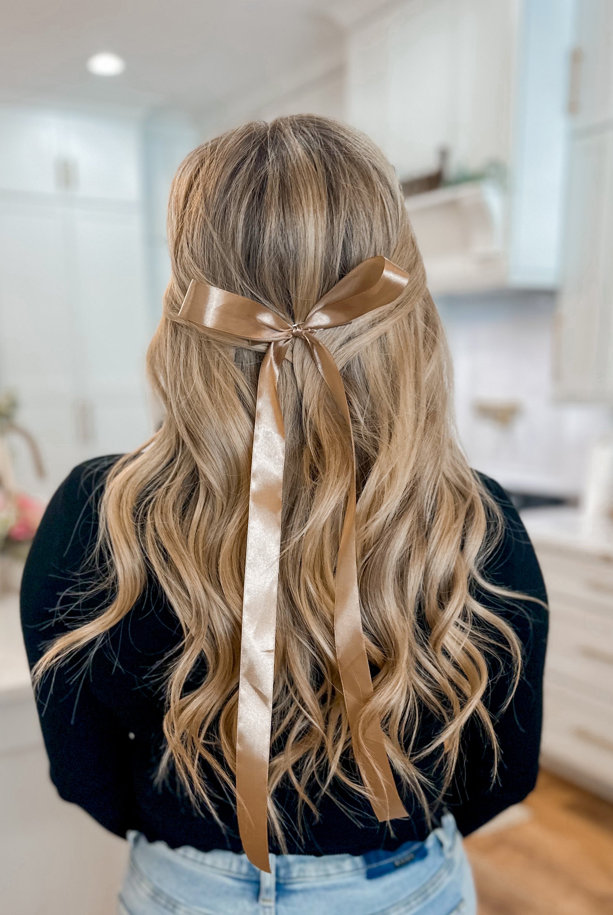 Harper Long Satin Hair Bow Barrette Clip (Multi) - Be You Boutique