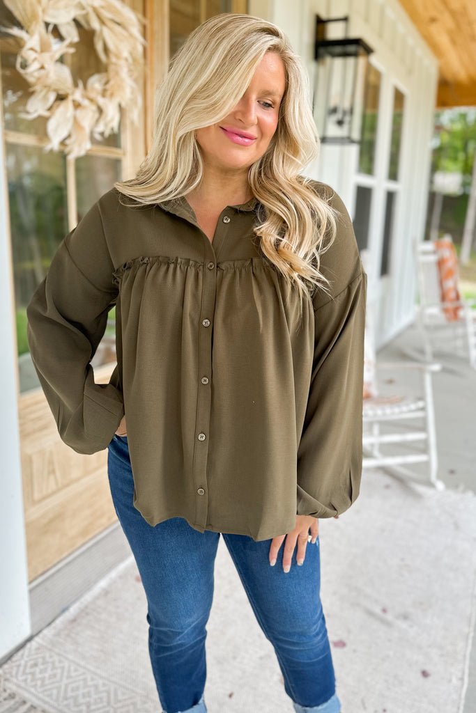 Lincoln Casual Oversized Button Down Long Sleeve Top - Be You Boutique