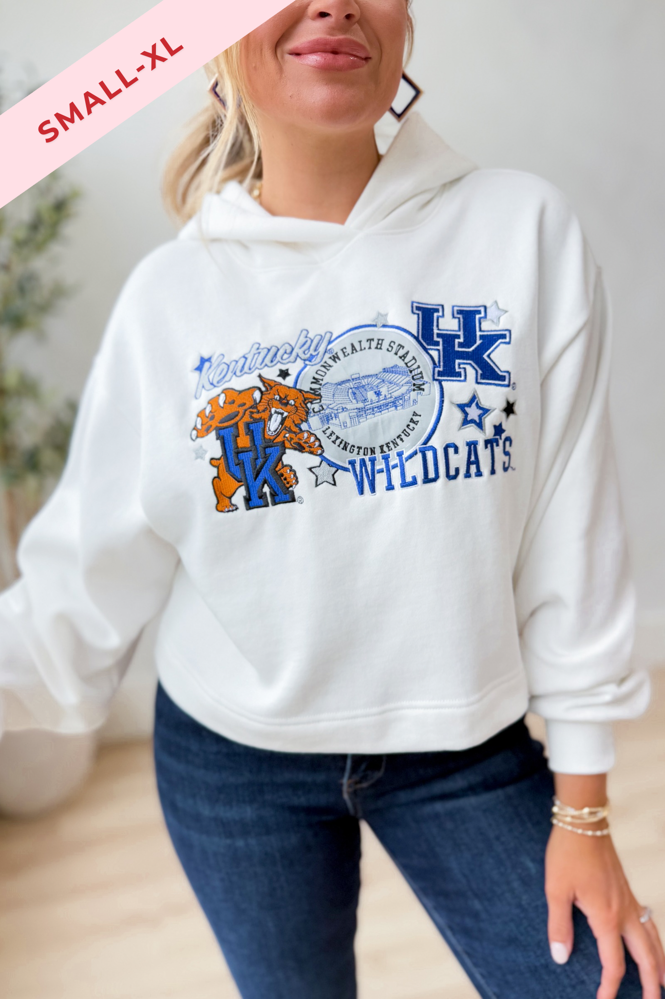 GameDay Social Kentucky Layer Patch Luxe Cropped Hoodie Sweatshirt - Be You Boutique