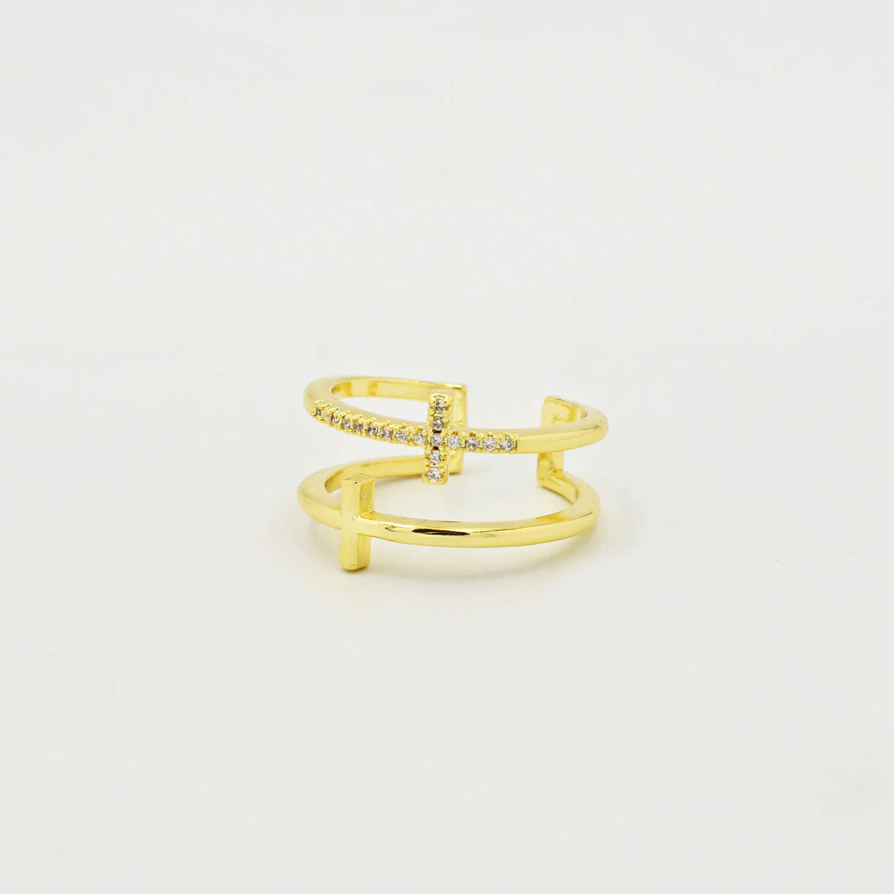 Treasure Jewels Double Cross Ring Be You Boutique