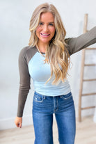 Baevely Randall contrast sleeve top from the 105 casual tops collection, featuring a stylish design with contrasting sleeve details.