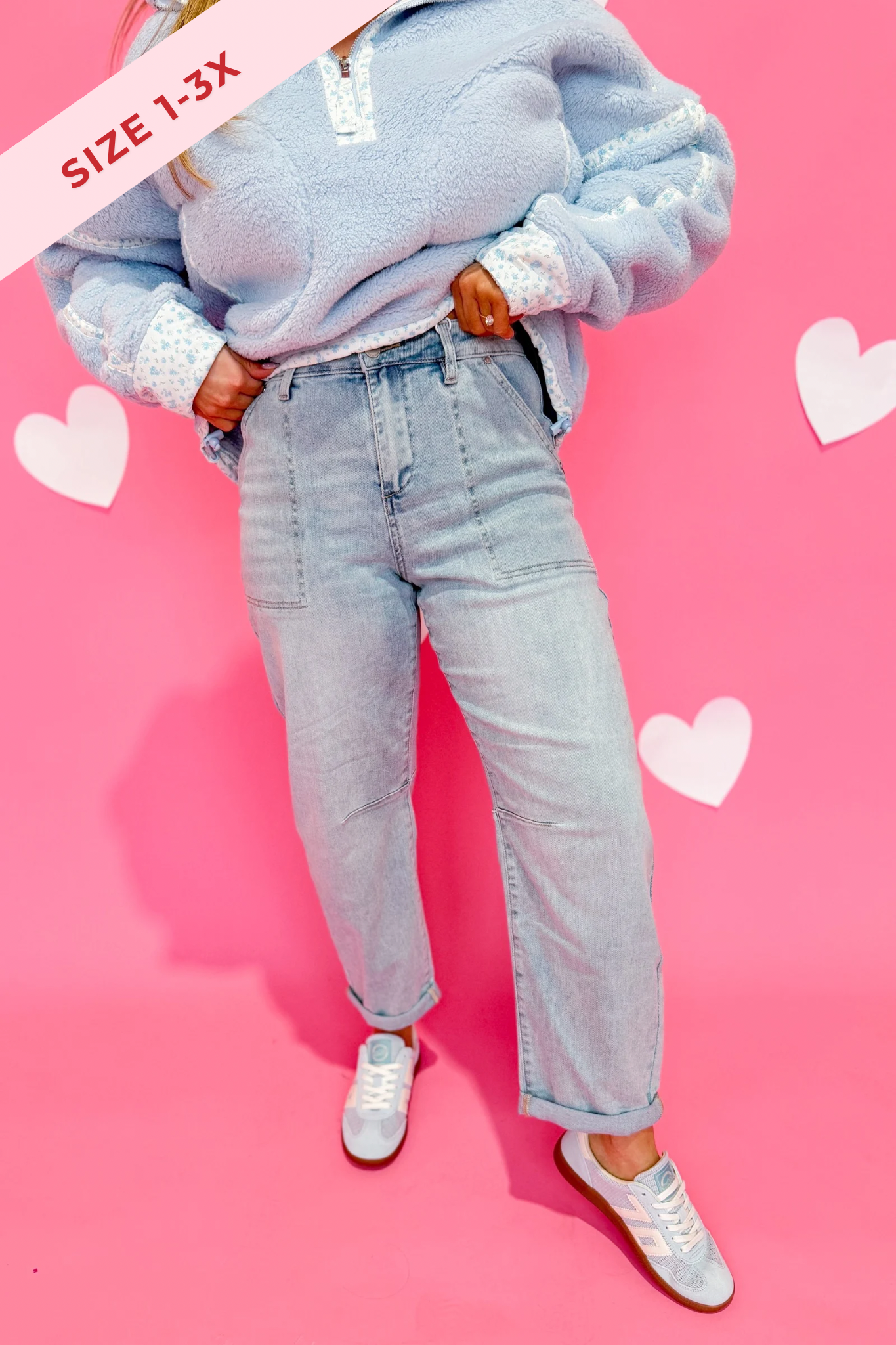 Risen Zach Mid Rise Barrel Jeans [1-3XL] - Be You Boutique