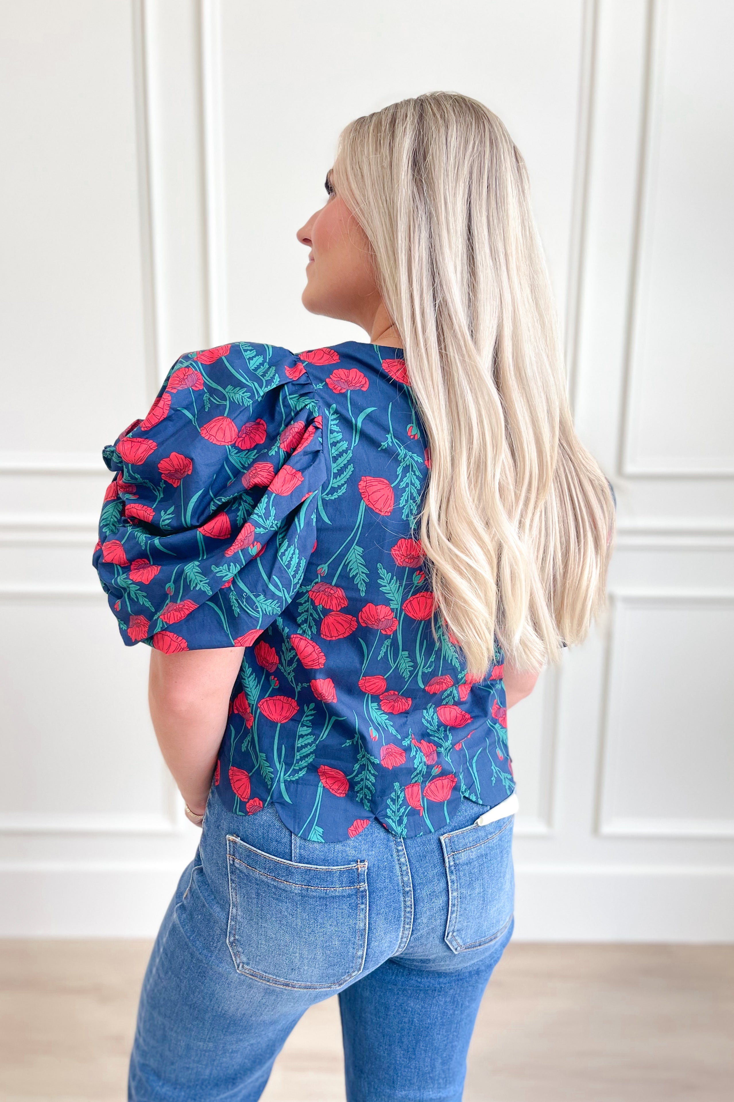 Natalie Floral Puff Sleeve Top - Be You Boutique