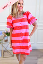 Marty Striped Button Down Dress - Be You Boutique
