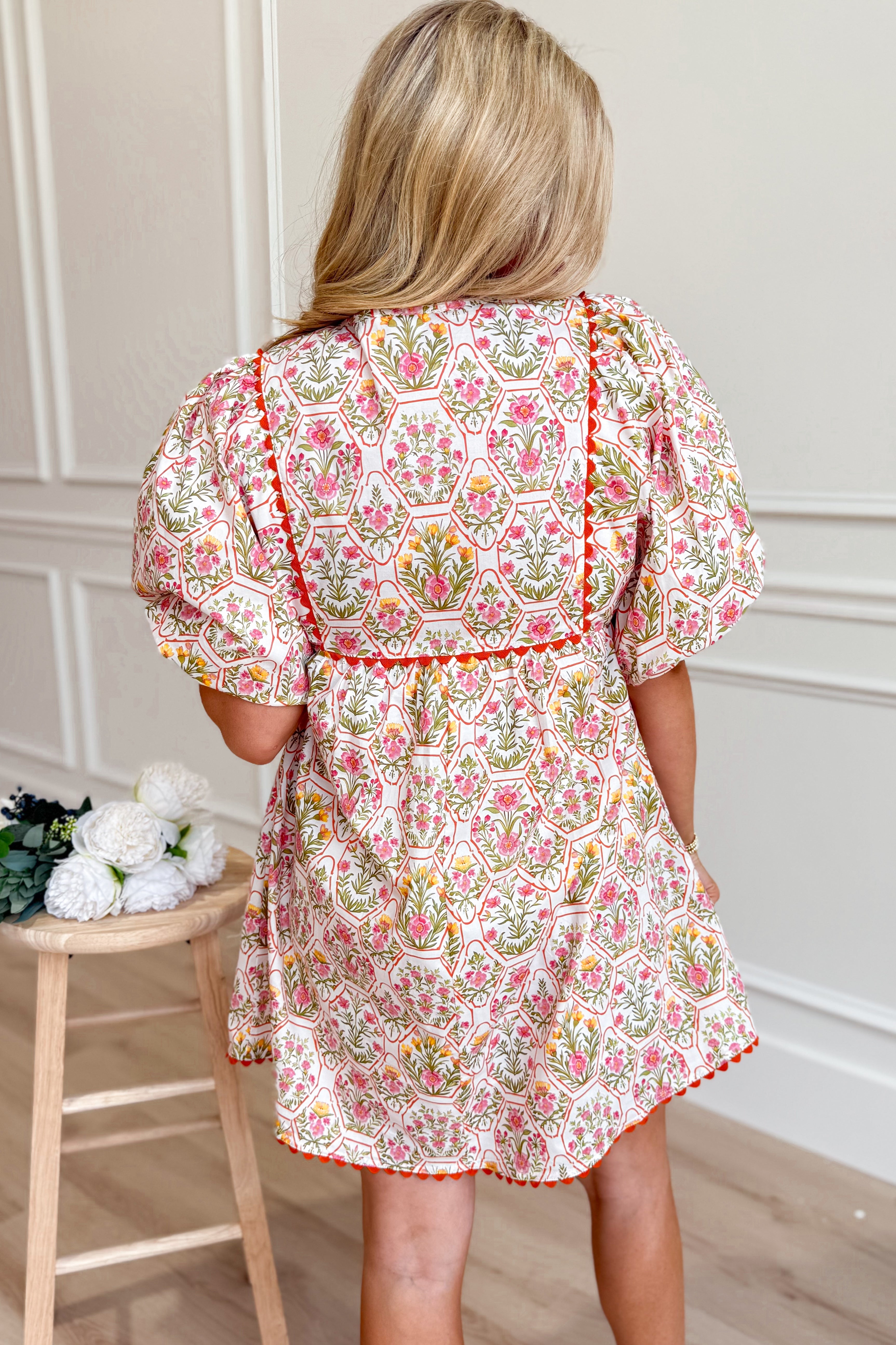 Connie Floral Honeycomb Dress - Be You Boutique