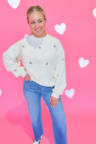 Bella Embroidered Teddy Sherpa Pullover - Be You Boutique