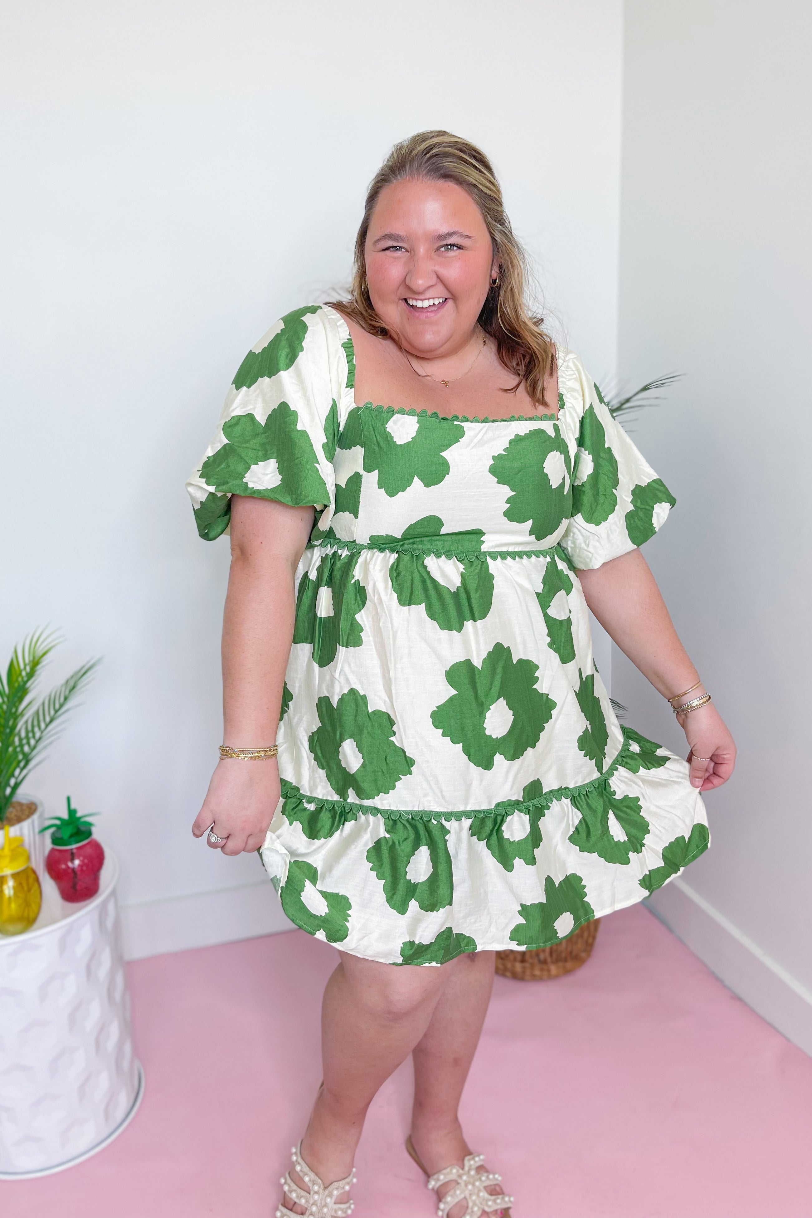 Carrie Floral Tiered Puff Sleeve Dress - Be You Boutique