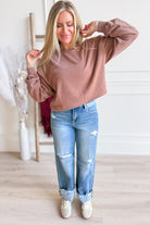 Terry Round Neck Pullover - Be You Boutique