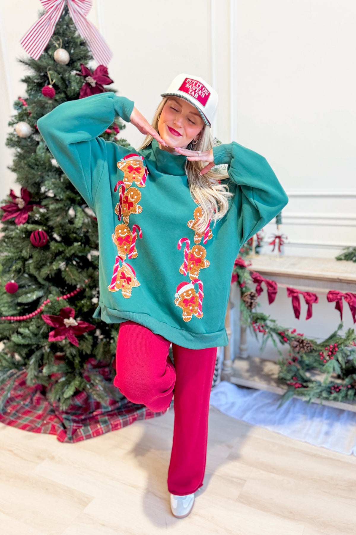 Ginger-colored PEACH LOVE corduroy patch mock neck sweatshirt from the 137 Graphic Sweatshirts collection, featuring a cozy, textured fabric.