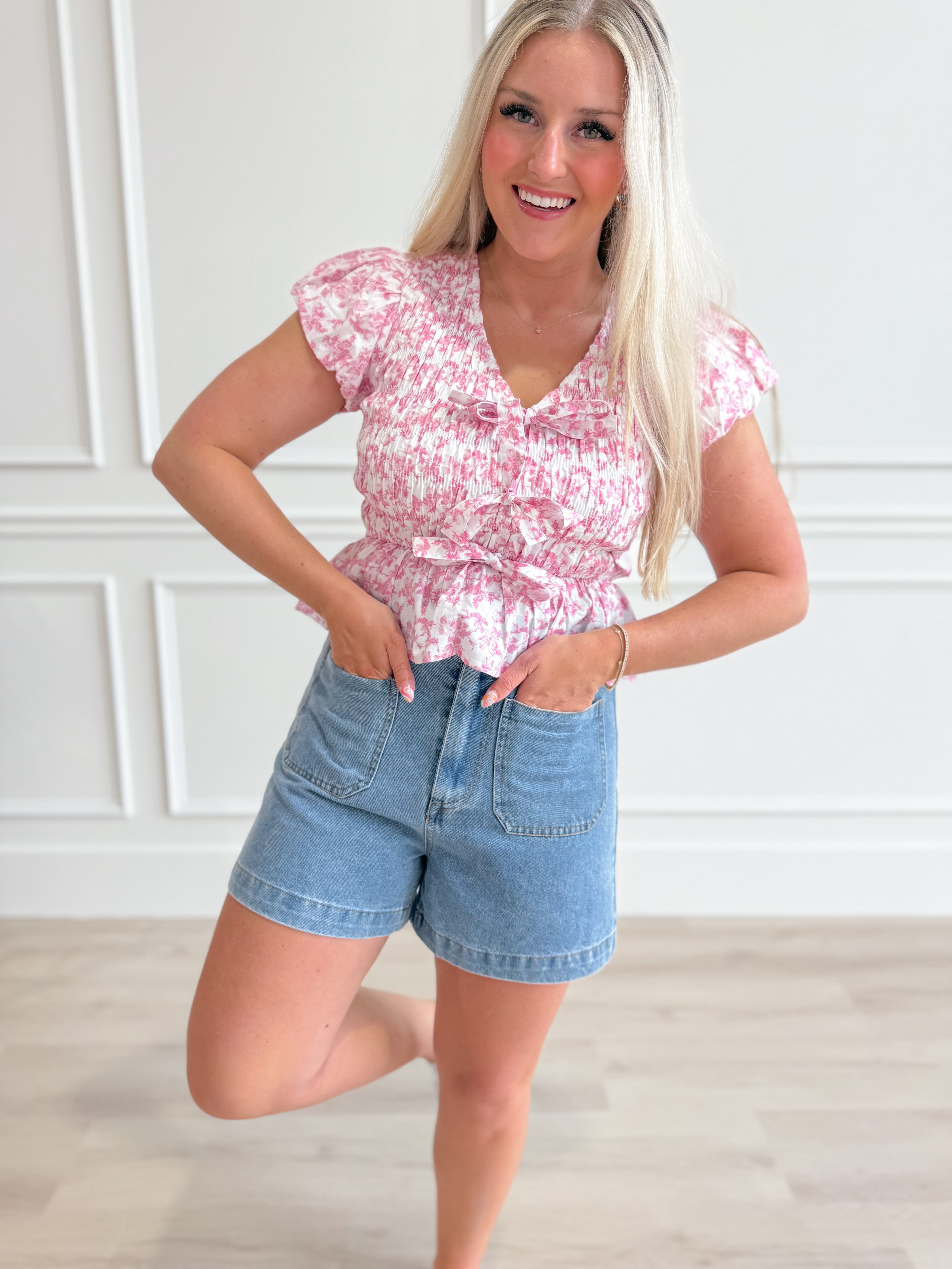 Sandy Flutter Sleeve Printed Top - Be You Boutique