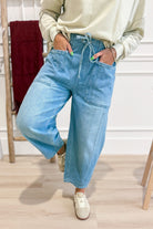 Corrine Denim Washed Barrel Pant - Be You Boutique