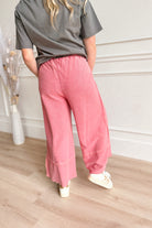 Caris Mineral Washed Upside Down Terry Knit Wide Leg Palazzo Pants - Be You Boutique