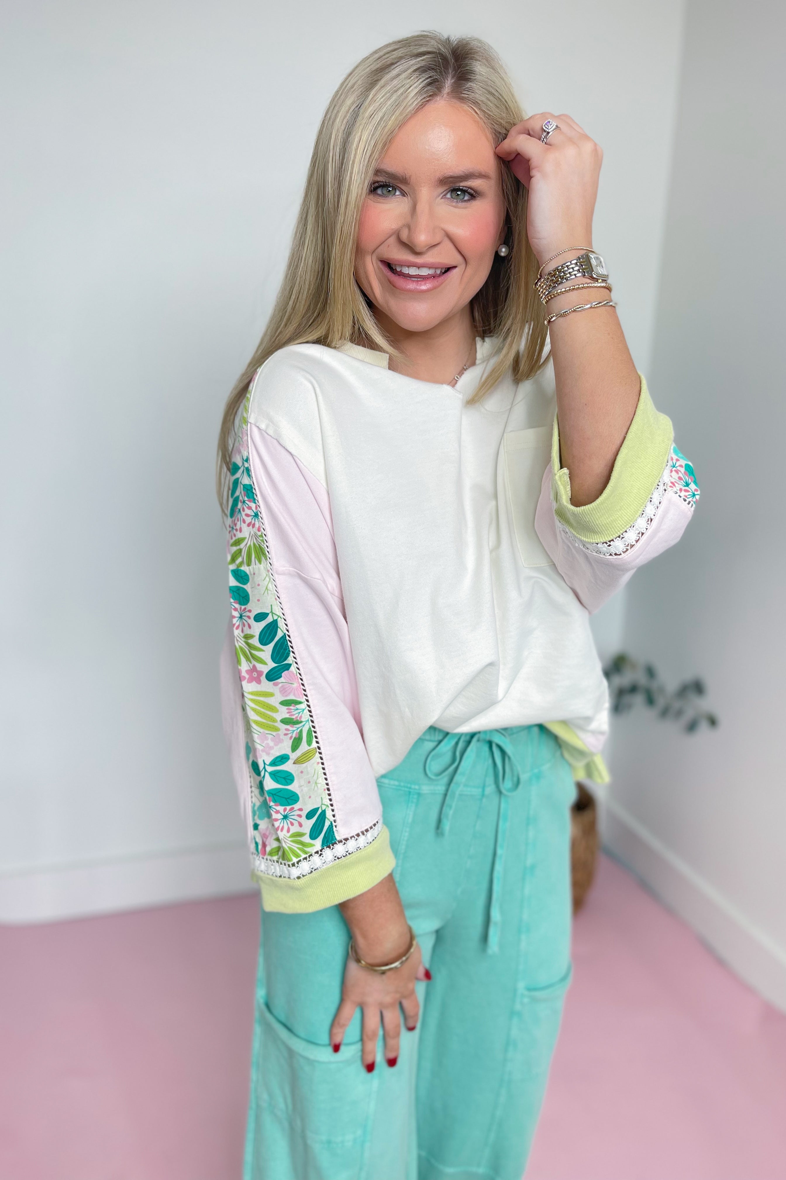 Cierra Color Block Long Sleeve Top - Be You Boutique