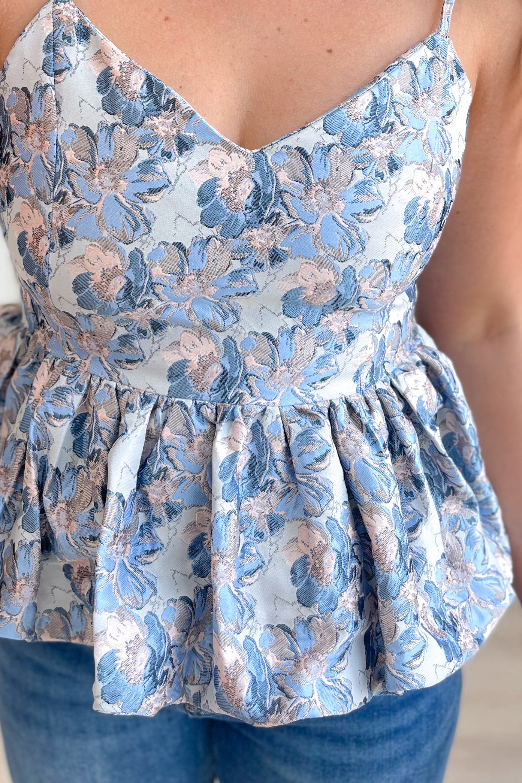 Cayden Floral Peplum Top - Be You Boutique