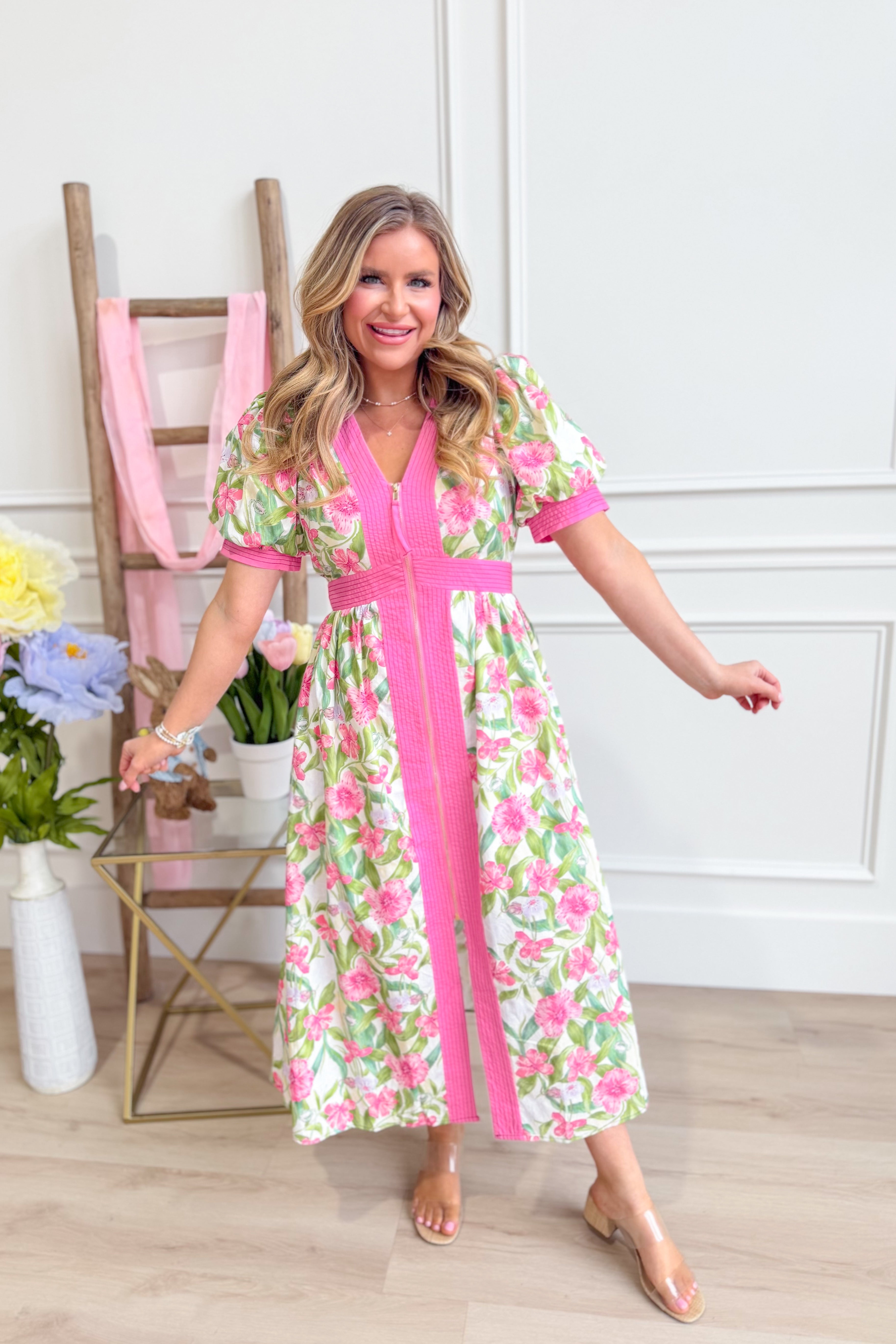 Molly Floral Printed Midi Dress - Be You Boutique