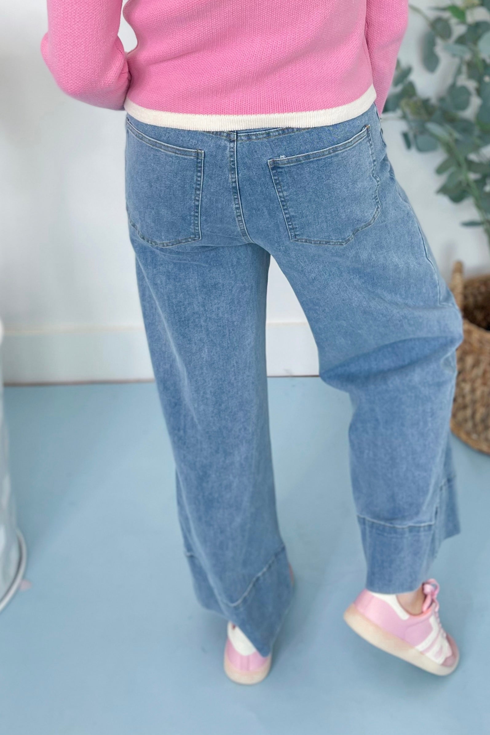 Sammie Wide Leg Cuff Ankle Jean - Be You Boutique