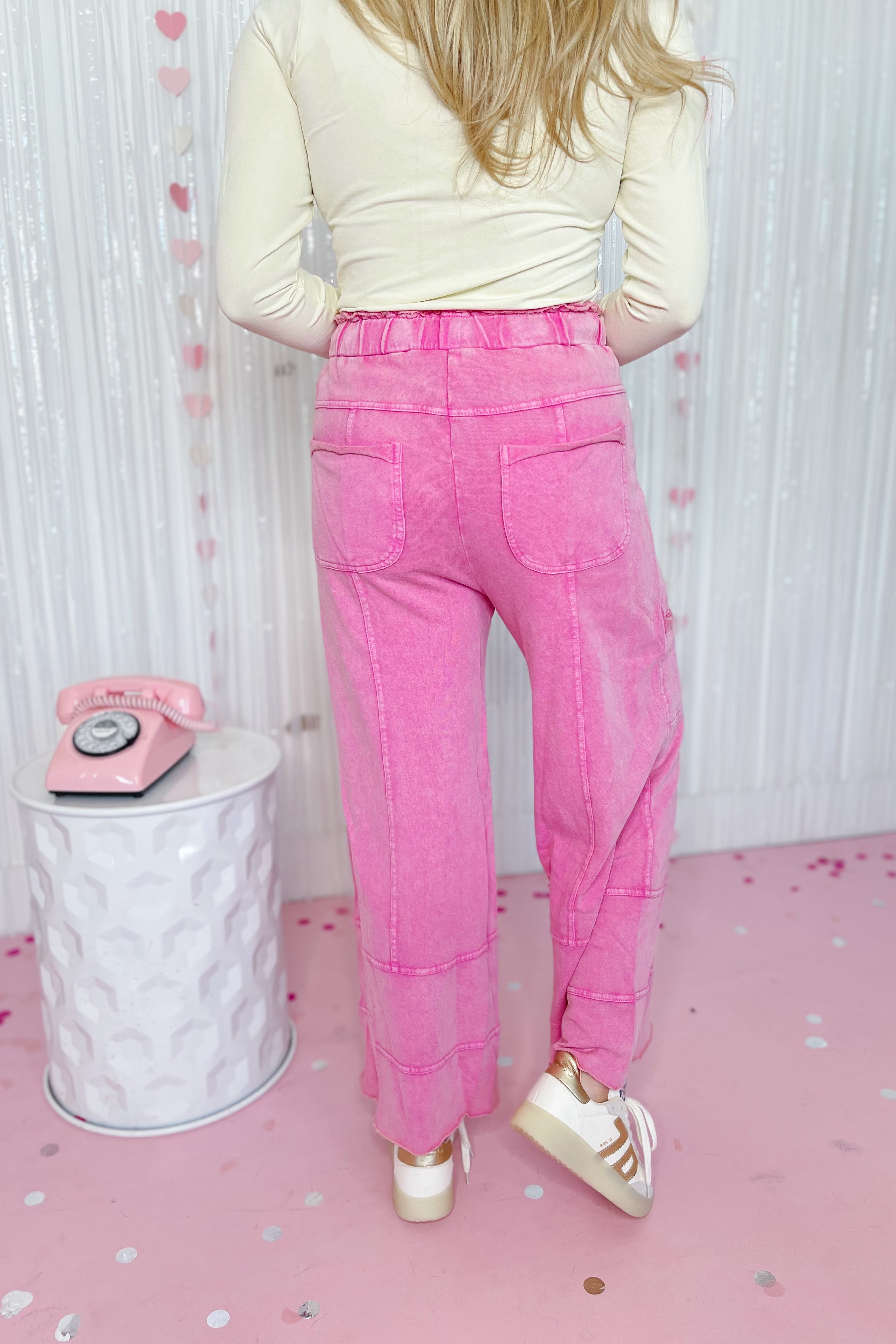 Bradley Mineral Washed Terry Knit Wide Leg Pants [S~3X] - Be You Boutique