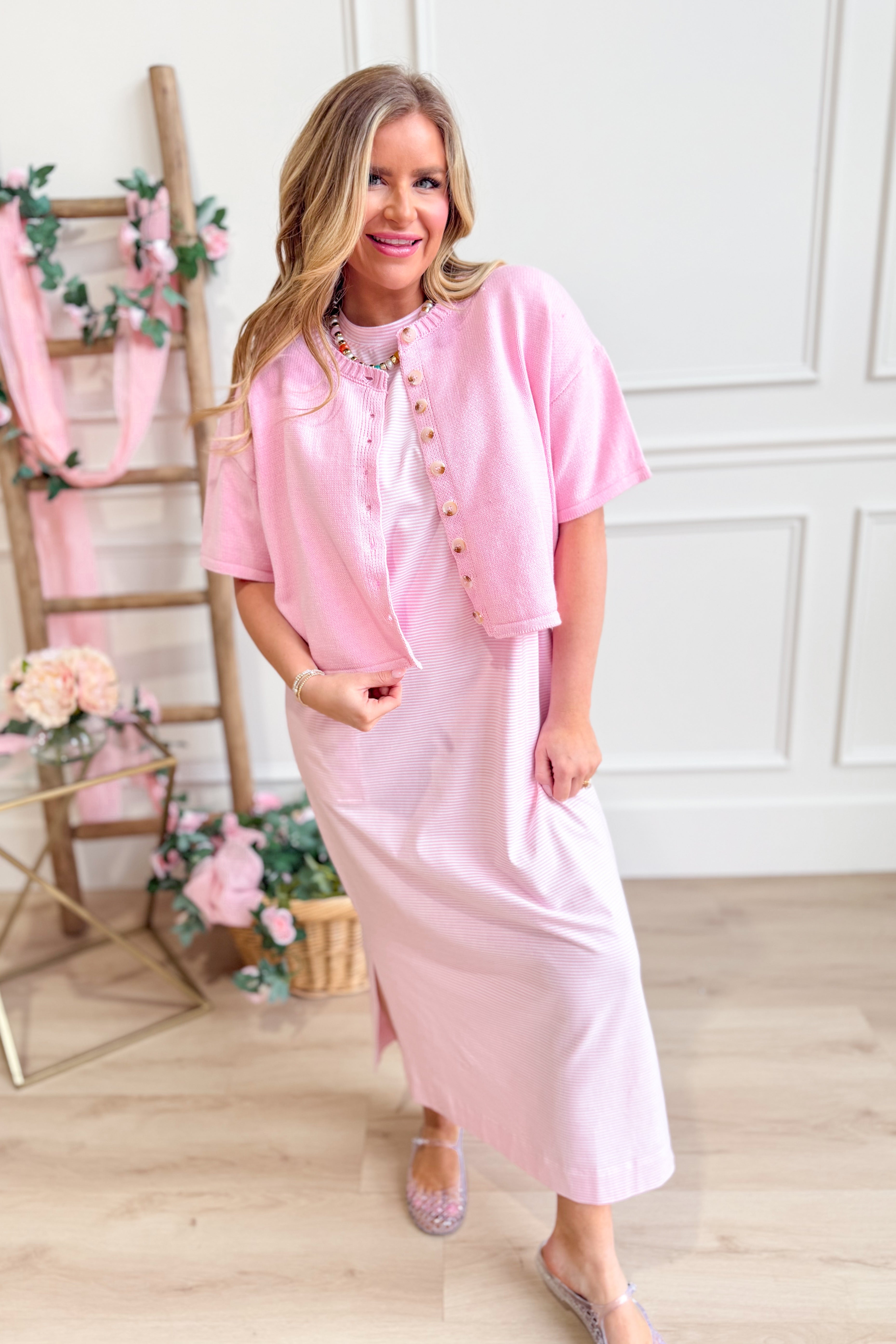 Cora Striped Knit Midi Dress - Be You Boutique