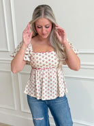 Brianna Floral Square Neck Top - Be You Boutique