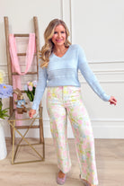 Owen V Neck Pointelle Striped Sweater - Be You Boutique