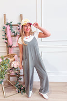 Mimi Wide Leg Mineral Wash Jumpsuit - Be You Boutique