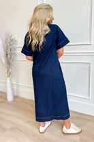 Kiana Denim Raglan Sleeve Midi Dress - Be You Boutique